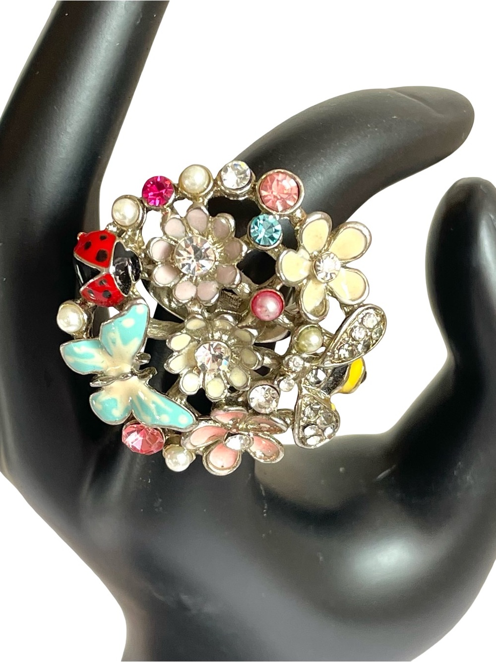 Vintage 1990s Garden Bouquet Statement Ring